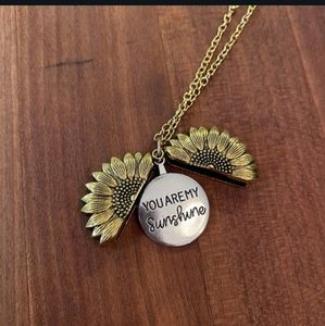 SOLD OUT. BEAUTIFUL SUNFLOWER YOU ARE MY SUNSHINE INSIDE SILVER